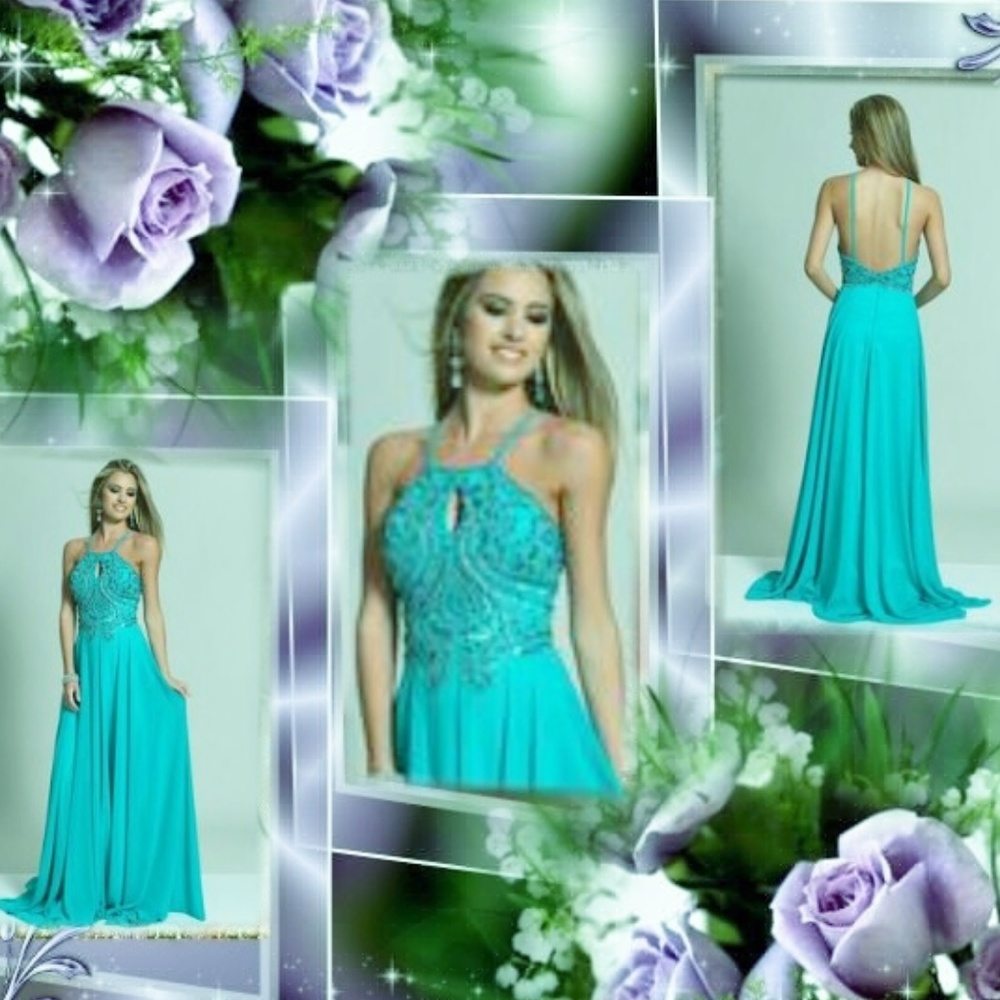 💲Sale💲💖Gorgeously Beaded Bodice w/Cutout Evening Gown💖